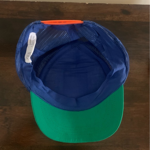 Vintage Half Ride Hat Cap Snap Back Foam Mesh Trucker White Blue Green Zara EUC - Picture 6 of 6
